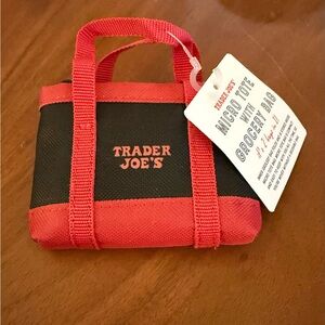 Trader Joe's Black and Red Micro Tote Grocery Bag